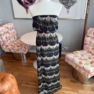 Twelfth street by Cynthia rowley peacock feather print dress size s